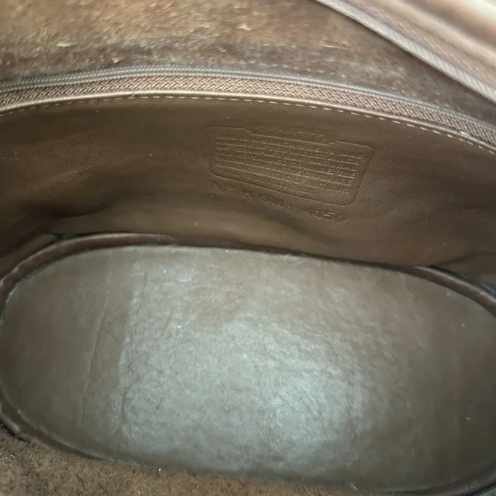 Vintage Coach 4150 Fletcher Flap Brown Leather Shoulder Bag Brass Hardware - Picture 13 of 15